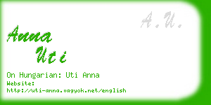 anna uti business card